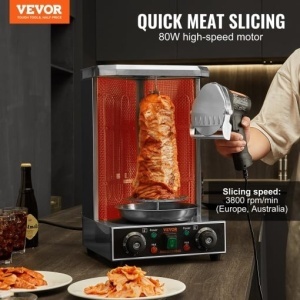 VEVOR KS-100E-1 Cutit Electric Kebab 80W 2 Lame Reglare Grosime - Img 2