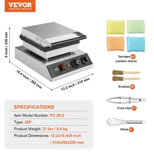 Vevor Mini Pancake Maker PC-25-2 25 buc 1700W Reglaj Temperatura - Img 7