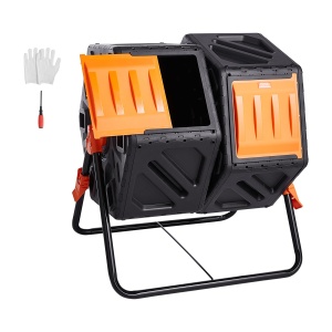 Vevor Tumbling Komposterbin XDB-436B2 140L Dublu Compartiment Rotire 360deg
