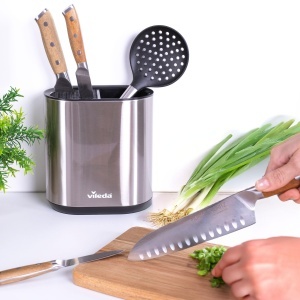 Vileda Organizator Bucatarie Inox - Suport Utensile Compact si Elegant - Img 6