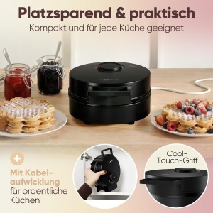 Waffeleisen Clatronic WA 3832, 1200 W, antiaderent, forma inima - Img 6
