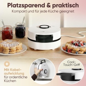 Waffeleisen Clatronic WA 3832, 1200W, Antihaft, Culoare Alb - Img 6