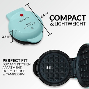 Waffelmaker Nostalgia MyMini, 12.7 cm, Aqua, Compact - Img 4