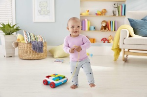 Wagon de jucarie Fisher-Price GJW10 cu 9 blocuri colorate pentru bebelusi - Img 2