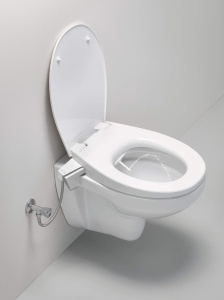 WC cu dus GROHE Bau Keramik, alpin alb, 2 dusuri, manevrare manuala - Img 2