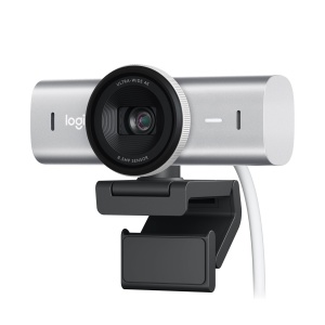 Webcam Logitech MX Brio Ultra HD 4K, 30 FPS, Culoare Gri Deschis