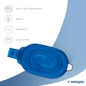 Wessper AquaMax 3D Slim 27L Filtru Apa Compatibil Brita Maxtra Albastru - Img 2