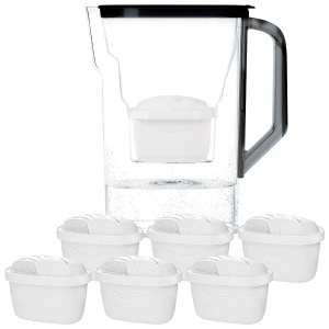Wessper D3 Slim Aquamax Cana Filtrare Apa 27L Negru Set cu 6 Cartuse