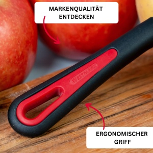 Westmark 29092270 Peeler Gallant, PP/TPE/otel inoxidabil, negru / rosu, 16,5 x 3,7 x 2 cm - Img 7