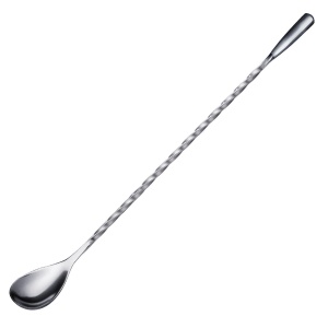 Westmark Bar Spoon James - accesoriu practic de bar pentru amestecarea cocktailurilor, lingura spiralata de inalta calitate pentru bauturi lungi delicioase, maner lung - otel inoxidabil 18/8, argintiu