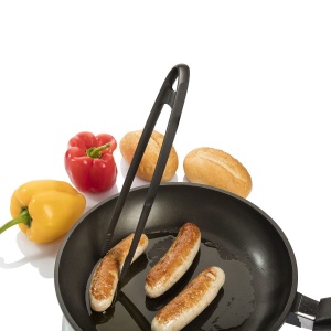 Westmark Pensete pentru prajit si servire clesti pentru gratar foarte rezistente la caldura pana la 270degC plastic lungime 29 cm delicat-plus negru 1 - Img 8