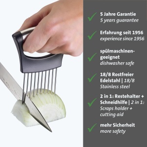 Westmark Schneidehilfe Restehalter ABS si Inox 188 Protectie pentru degete Spalare in masina - Img 2