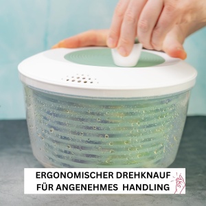 Westmark Set Salatschleuder Spinderella 44L si Mix-Ei 025L Mint Verde BPA-Free - Img 4