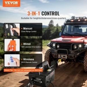 Winch Electric VEVOR 500kg, 1500W, 3 Moduri de Control - Img 2