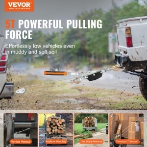 Winch manual VEVOR JX50, capacitate 5 tone, cablu otel 3,5 m - Img 2