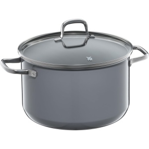 WMF Fusiontec Essential Cratita mare, 24 cm, capac din sticla, inductie oala de carne, 6.4l, ceramica high-tech, rezistenta la zgarieturi, neacoperita, gri, Fabricata in Germania - Img 1
