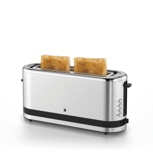 WMF Kuchenminis Prajitor de paine cu fanta lunga cu atasament pentru chifle, 2 felii, XXL, functie covrig, prajitor de paine cu fanta lunga cu 7 niveluri de rumenire, 900W, prajitor de paine din otel inoxidabil mat - Img 5
