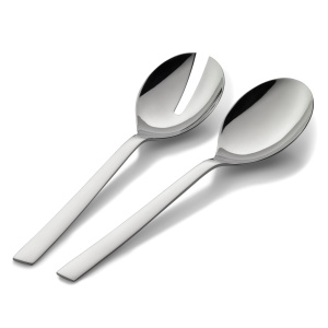 WMF Nuova salate din otel inoxidabil 25 cm, mic, furculita de salata si lingura de servire, Cromargan din otel inoxidabil lustruit, lucios, poate fi spalat in masina de spalat vase - Img 3