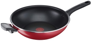 Wok Antiaderent Lagostina 30 cm, Aluminiu, Inductie si Gaz, Maner Ergonomic