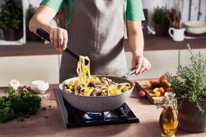 Wok BALLARINI Salina, 30 cm, Aluminiu, Antiaderent, Culoare Gri - Img 4