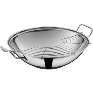 Wok din inox WMF Party Taiwan 36 cm, cu capac si gratar - Img 7