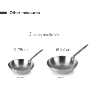 Wok din otel natural Lacor Ferrum, 28 cm, gri, fabricat in Europa - Img 5
