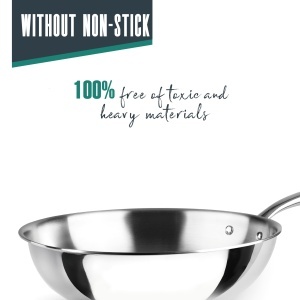 Wok Lacor TriChef 28 cm, Inox 1810, Aluminiu, Inductie - Img 5