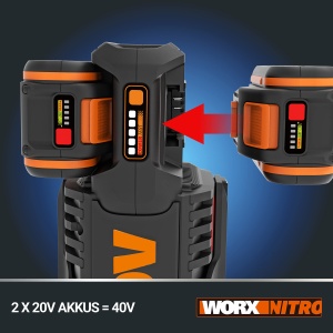 WORX Nitro WG186E92 Trimmer si motocoasa fara fir Sense 40V 2x20V - motor puternic fara perii - diverse atasamente - schimbare rapida a firului - cerc - Img 7