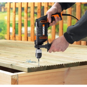 WORX WX317.2 Masina de gaurit cu percutie profesionala cu 600W pentru lucrari de gaurire in lemn, beton si otel - cu reglare continua a vitezei si mandrina fara cheie - Img 5