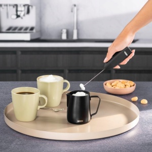XAVAX Spumant electric de lapte spumant de lapte otel inoxidabil alimentat cu baterii electric multifunctional Culoare Negru - Img 5