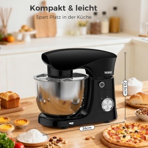 YASHE Robot de Bucatarie 1500W 2 Boluri Inox 10 Viteze Accesorii Multifunctionale - Img 6