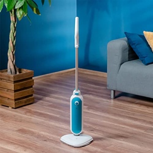 Zelmer ZST1300 - Mop cu abur, putere 1300W, gata de lucru in 20 de secunde, abur 28 g/min, recipient de apa 400 ml, tampon de curatare a covoarelor, usor si ergonomic, alb si albastru, - Img 9