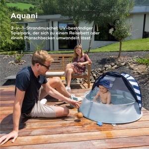 Zelt pentru copii Babymoov Aquani 3-in-1, UV 50, Planschbecken, 90x90x60 cm - Img 2