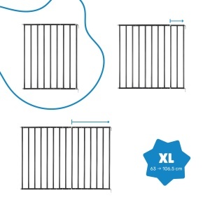 Zid de protectie Badabulle Safe Protect XL, 60-106,5 cm, cu montare prin surub, negru - Img 3