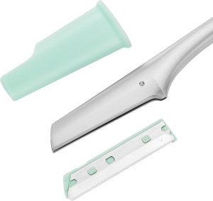 Zwilling Rasoir facial premium din otel inoxidabil argintiu cu 3 lame de rezerva - Img 5