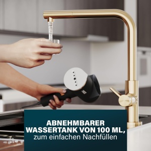 Abur textil pliabil Princess - umeras cu abur 2 in 1 cu indepartare a scamelor - ucide 99% din toate bacteriile - se incalzeste in 30 de secunde - usor - 1300 W - 332890 - Img 7