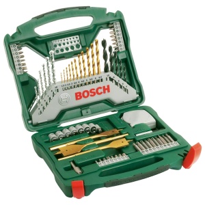 Accesorii Bosch Bosch 70buc. Set de burghie si surubelnite din titan X-Line (lemn, piatra si metal, burghiu accesoriu)
