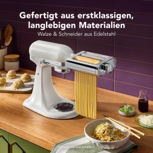 Accesorii pentru paste KitchenAid 3-in-1, din metal, 8 grosimi, compatibilitate universala - Img 7