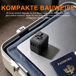 Adaptor de calatorie GRIFEMA GD606-17, 6 in 1, 2 USB-C, 2 USB-A - Img 7