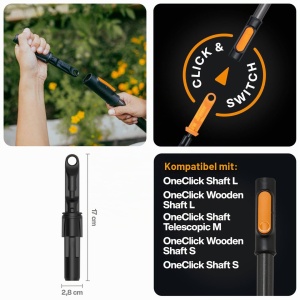 Adaptor Fiskars QuikFit pentru OneClick, 50 g, Plastic, NegruPortocalie - Img 5