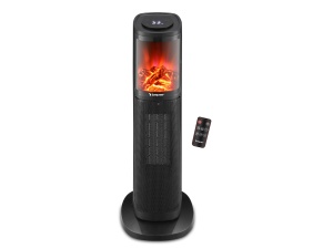 Aeroterma ceramica BEPER P203TER010 2000W telecomanda LED efect flacara Negru