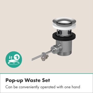 Afluent cu Zgura Hansgrohe 94139000, din Messing, Crom, pentru Chiuvete si Bidete - Img 2