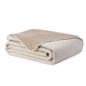 AmeliaHome Cuvertura bej Cappucino 170x210 Cuvertura de pat cu doua fete Matlasare cu ultrasunete Poliester Softa - Img 5