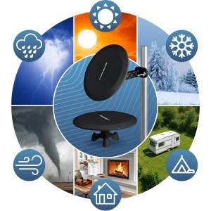 Antenna DVB-T2 Berdsen cu Amplificator 28 dB, 80 km, Neagra - Img 5