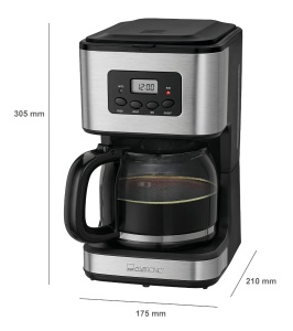 Aparat de cafea Clatronic(r) cu temporizator, ulcior de 1,5 litri pentru 12-14 cesti de cafea, cronometru LCD 24h, mentinere automata la cald, protectie impotriva picaturilor, filtru detasabil, afisaj si lumini indicatoare, 900W - KA 3642 - Img 8