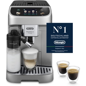 Aparat de cafea complet automat DeLonghi Magnifica Plus ECAM32270SB cu ecran color tactil mare 18 bauturi calde si reci spuma cremoasa de lapte setari - Img 1
