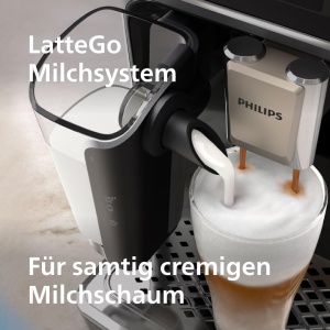 Aparat de cafea complet automat Philips seria 5500 - sistem de lapte LatteGo, 20 de specialitati de cafea calda si rece, cu 40% mai silentios cu SilentBrew, QuickStart, gri (EP5544/50) - Img 5