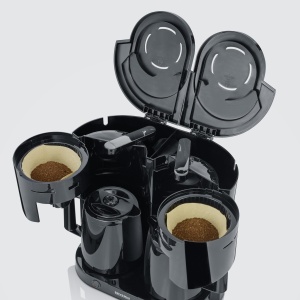 Aparat de cafea cu filtru SEVERIN Duo cu ulcior termic, aparat de cafea pentru pana la 16 cani, aparat cu filtru atractiv cu 2 ulcioare de vid, negru, KA 9315 - Img 5