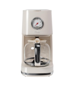 Aparat de cafea Retro Style Nostalgia 150, Alb crem, 900 Wati, 1,5 litri, 4-12 cani, Cadran pentru mentinerea calda, Recipient filtru detasabil, Functie de mentinere la cald, Oprire automata