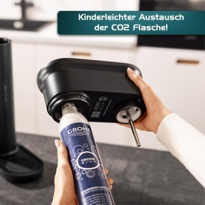Aparat de carbonatare GROHE Blue Fizz 31943K00 3 niveluri de sprudulare negru - Img 3